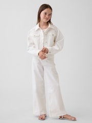 Gap White Low Rise Stride Wide-Leg Jeans (5-14yrs) - Image 3 of 5