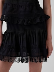 Gap Black Pintuck Lace-Trim Easy Mini Skirt - Image 4 of 5