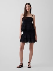 Gap Black Pintuck Lace-Trim Easy Mini Skirt - Image 5 of 5