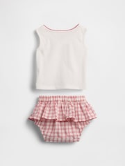 Gap Red/White Brannan Bear Vest and Check Skort Set (0-24mths) - Image 2 of 3