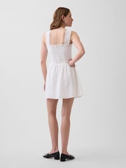 Gap White Pintuck Drop-Waist Mini Dress - Image 2 of 4