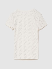 Gap Cream Pointelle Crew Neck Short Sleeve T-Shirt - Image 4 of 6