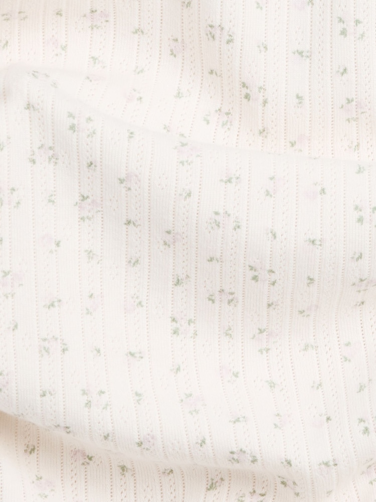 Gap Cream Pointelle Crew Neck Short Sleeve T-Shirt - Image 6 of 6