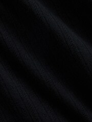 Gap Black Pointelle Crew Neck Short Sleeve T-Shirt - Image 4 of 4