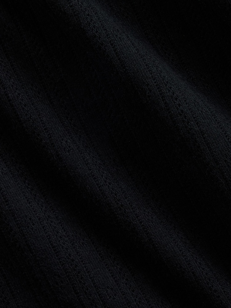 Gap Black Pointelle Crew Neck Short Sleeve T-Shirt - Image 4 of 4