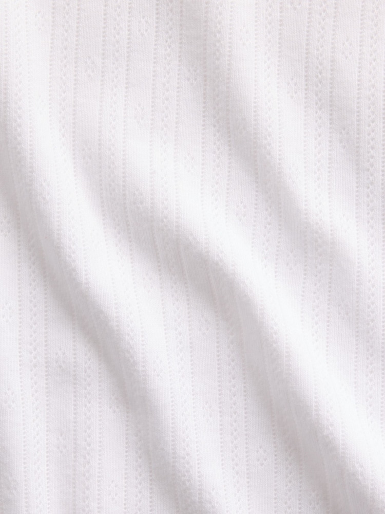 Gap White Pointelle Crew Neck Short Sleeve T-Shirt - Image 4 of 4