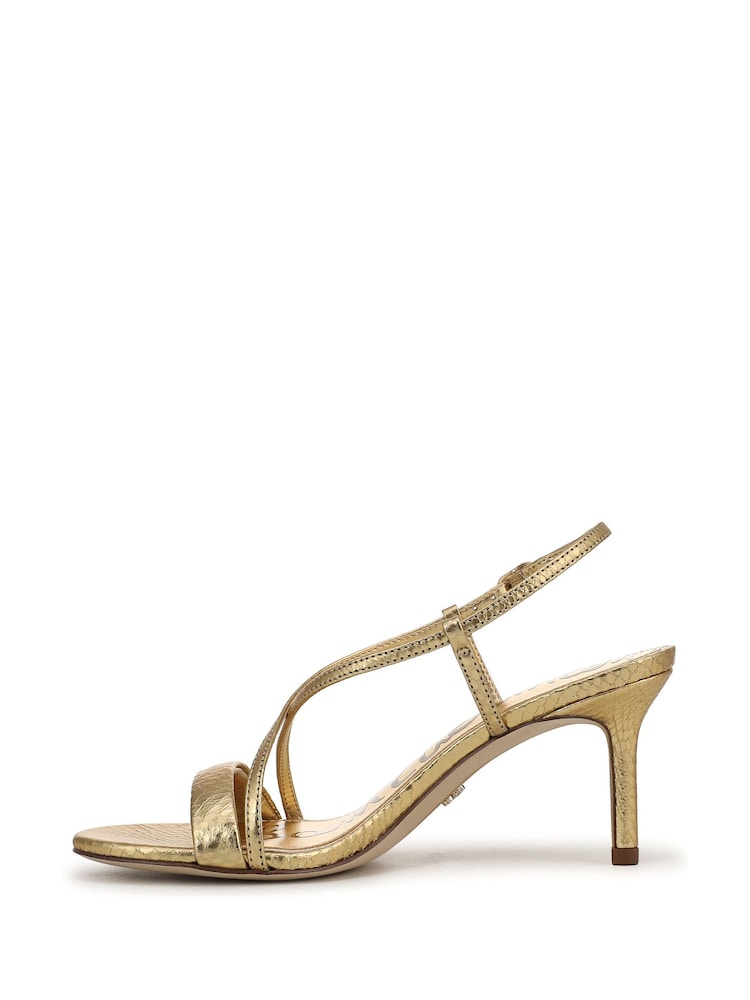 Sam Edelman Gold Ginny Strappy Heeled Sandals - Image 2 of 7 Sam Edelman Gold Ginny Strappy Heeled Sandals - Image 2 of 7