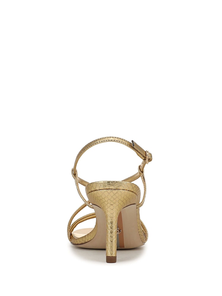 gold strappy dress sandals Sam Edelman Women's Ginny - - Size 11 oversize top