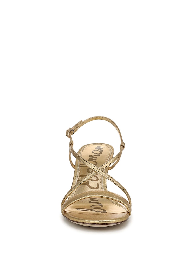 Sam Edelman Gold Ginny Strappy Heeled Sandals - Image 7 of 7 Sam Edelman Gold Ginny Strappy Heeled Sandals - Image 7 of 7