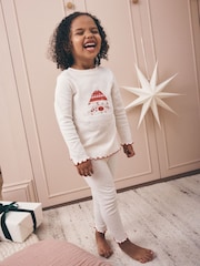 Ecru Santa Christmas Snuggle Pyjamas Set (9mths-12yrs) - Image 1 of 7