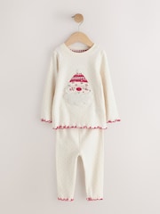 Ecru Santa Christmas Snuggle Pyjamas Set (9mths-12yrs) - Image 4 of 7