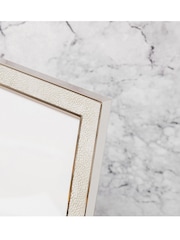 Widdop Cream Metal Plated Faux Shagreen Photo Frame - Image 2 of 4