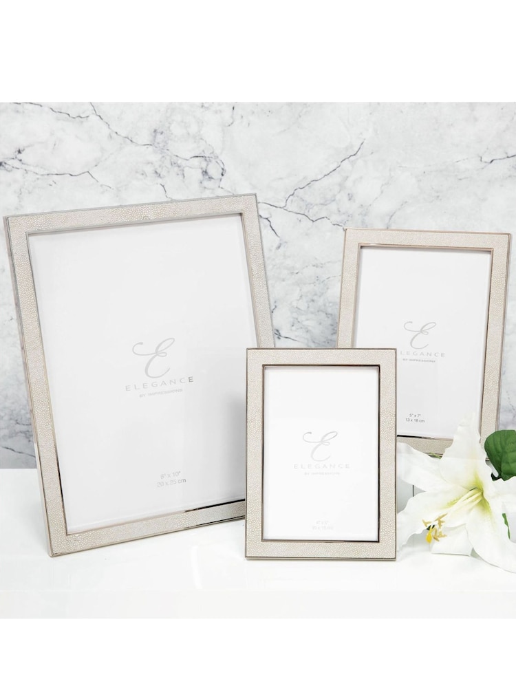 Widdop Cream Metal Plated Faux Shagreen Photo Frame - Image 4 of 4