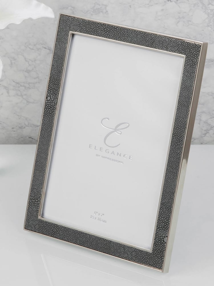 Widdop Grey Metal Plated Faux Shagreen Photo Frame - Image 1 of 5 Widdop Grey Metal Plated Faux Shagreen Photo Frame - Image 1 of 5