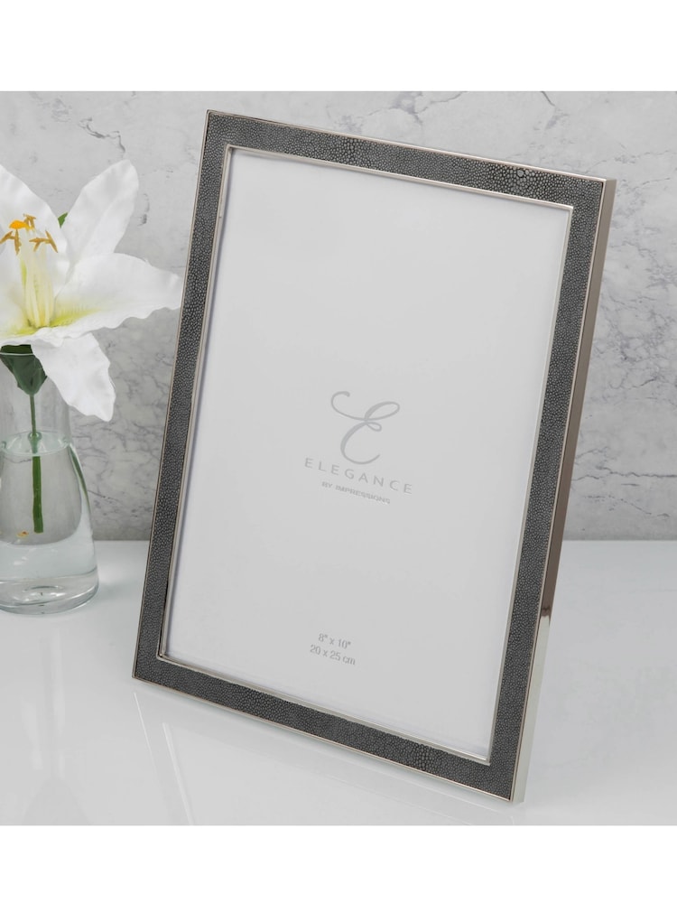 Widdop Grey Metal Plated Grey Faux Shagreen Frame - Image 1 of 5