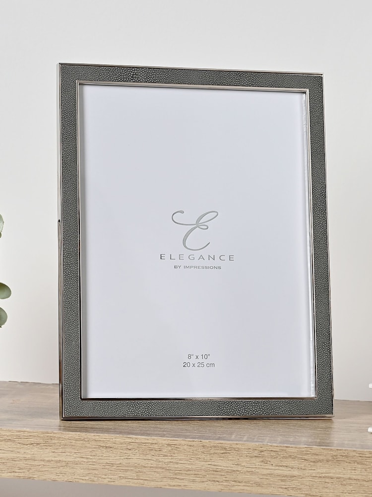 Widdop Grey Metal Plated Grey Faux Shagreen Frame - Image 2 of 5