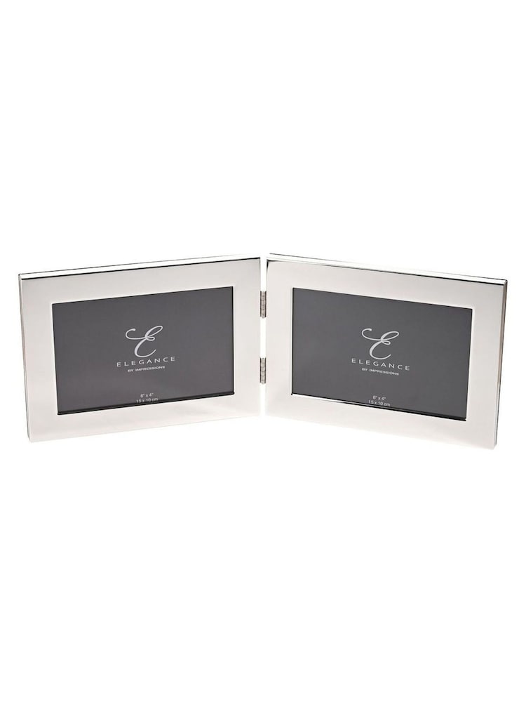 Widdop Silver Shiny Silver Plated Double Hinged Photo Frame - Image 1 of 2