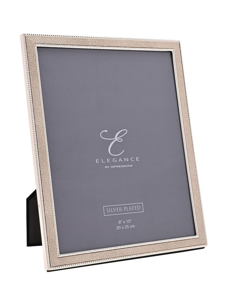 Widdop Silver Metal Plated Faux Shagreen Photo Frame - Image 1 of 6