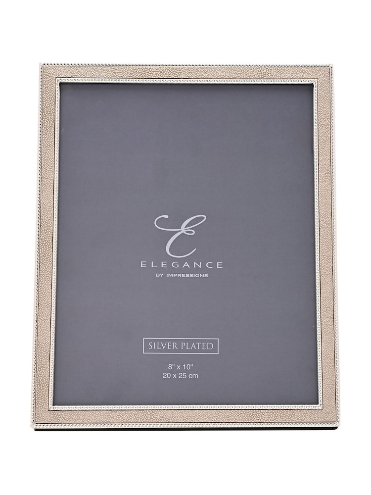 Widdop Silver Metal Plated Faux Shagreen Photo Frame - Image 2 of 6