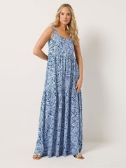 Long Tall Sally Blue Sleeveless Tiered Maxi Dress - Image 1 of 5