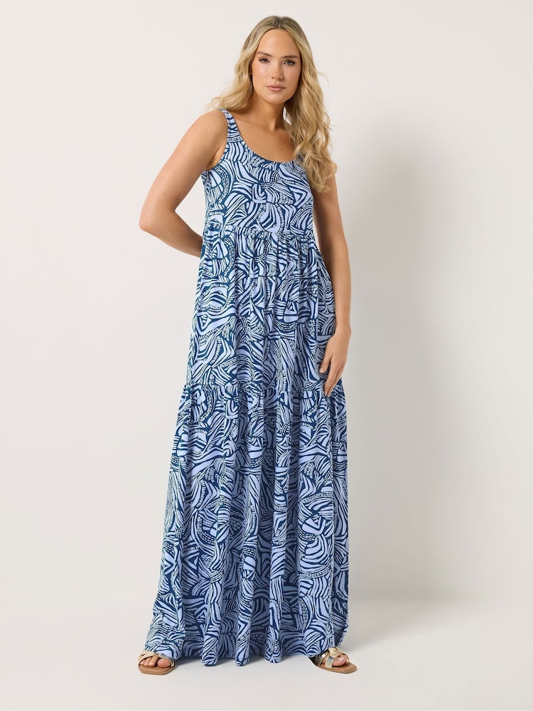 Long Tall Sally Blue Sleeveless Tiered Maxi Dress - Image 1 of 5