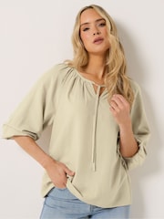 Long Tall Sally Nude Boho Linen Blend Top - Image 3 of 6