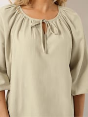 Long Tall Sally Nude Boho Linen Blend Top - Image 5 of 6