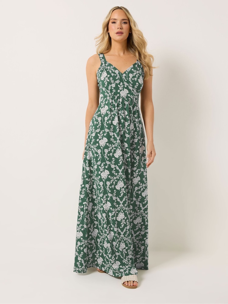 Long Tall Sally Green Floral Sleeveless Maxi Dress - Image 1 of 5
