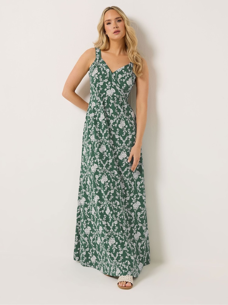 Long Tall Sally Green Floral Sleeveless Maxi Dress - Image 2 of 5