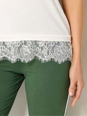 Long Tall Sally White Lace Hem T-Shirt - Image 4 of 5