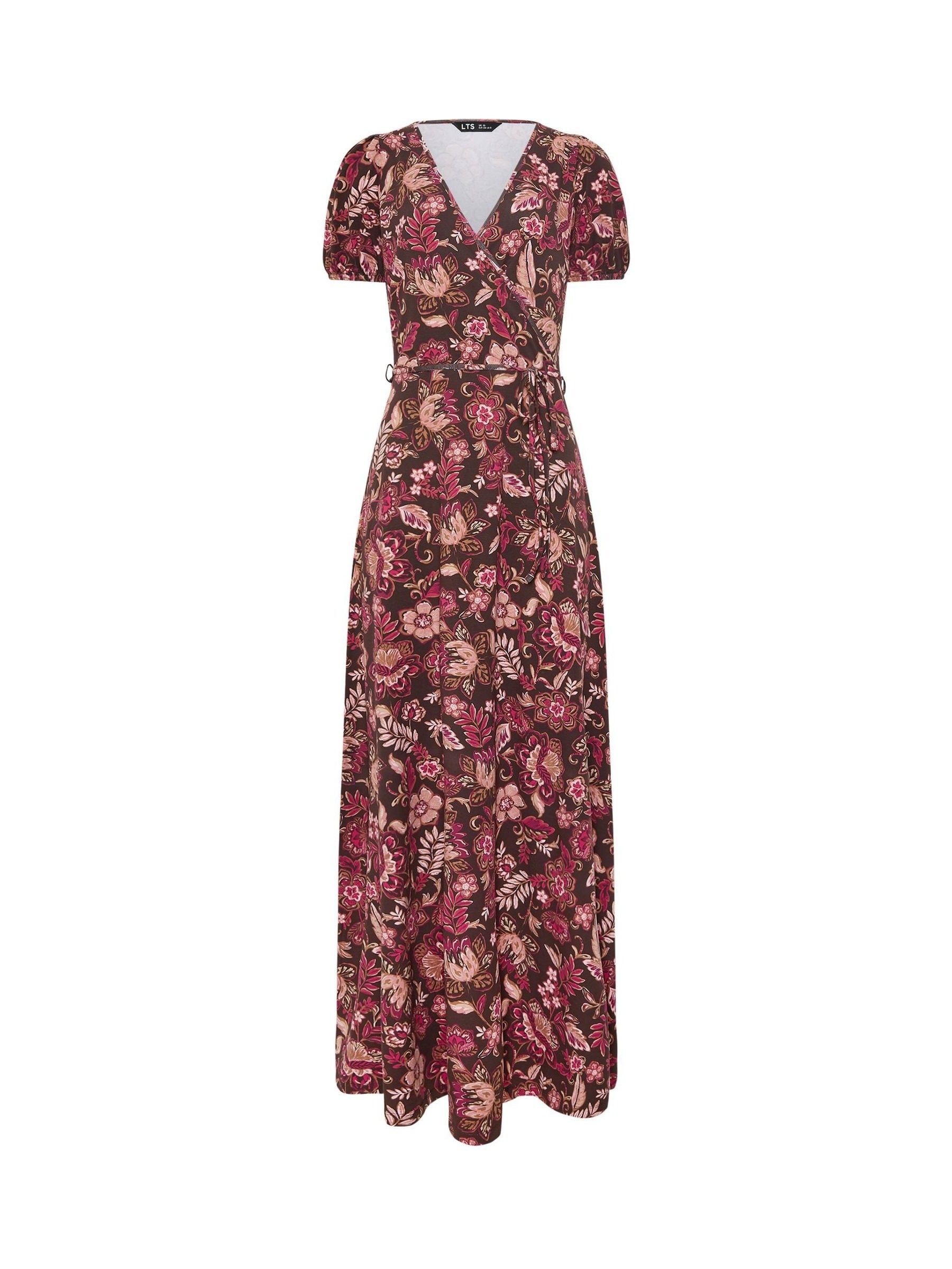 burgundy floral wrap dress Lydia Wrap Dress in Burgundy Flocked Rose Mesh by Wax Poetic Medium