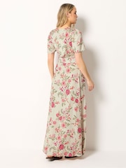 Long Tall Sally Natural Floral Satin Tea Maxi Dress - Image 3 of 5