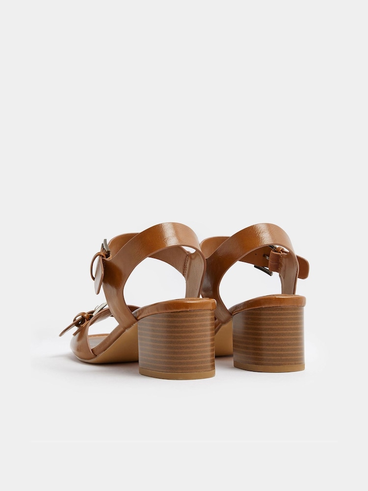 Long Tall Sally Brown Buckle Block Heels - Image 4 of 4 Long Tall Sally Brown Buckle Block Heels - Image 4 of 4