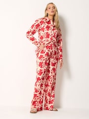 Long Tall Sally Pink Floral Satin Shirt - Image 4 of 5