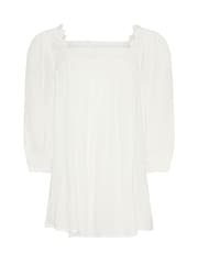 Long Tall Sally Cream Lace Square Neck Crinkle Top - Image 5 of 5