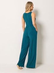 Long Tall Sally Blue V Neck Sleeveless Jumpsuit - Image 3 of 5