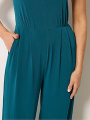 Long Tall Sally Blue V Neck Sleeveless Jumpsuit - Image 4 of 5
