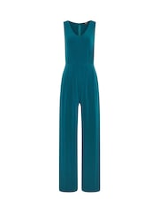 Long Tall Sally Blue V Neck Sleeveless Jumpsuit - Image 5 of 5