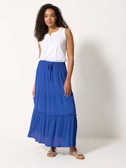M&Co Blue Crinkle Maxi Skirt - Image 2 of 5