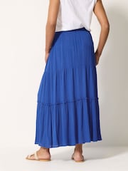 M&Co Blue Crinkle Maxi Skirt - Image 3 of 5
