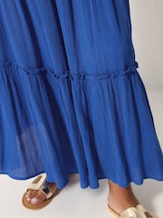 M&Co Blue Crinkle Maxi Skirt - Image 4 of 5