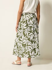 M&Co Green Leaf Printed Midi Skirt - Image 3 of 5