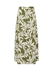 M&Co Green Leaf Printed Midi Skirt - Image 5 of 5