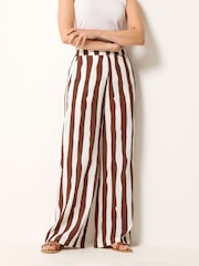 Long Tall Sally Cream Stripe Wide Leg Trousers - Image 2 of 5