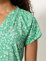 M&Co Green Floral Short Sleeve Blouse - Image 4 of 5