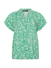 M&Co Green Floral Short Sleeve Blouse - Image 5 of 5