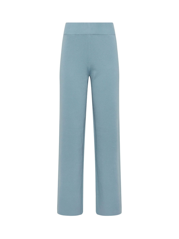 Long Tall Sally Blue Knitted Wide Leg Trousers - Image 5 of 5 Long Tall Sally Blue Knitted Wide Leg Trousers - Image 5 of 5