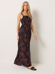Long Tall Sally Black Shirred Maxi Dress - Image 1 of 6
