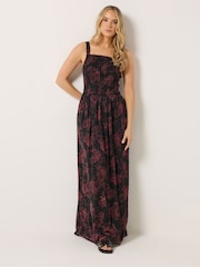 Long Tall Sally Black Shirred Maxi Dress - Image 3 of 6