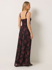 Long Tall Sally Black Shirred Maxi Dress - Image 4 of 6
